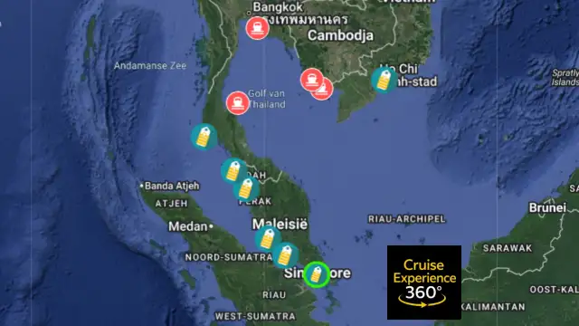  DE CRUISEHAVEN KAART VAN OOST AZIE